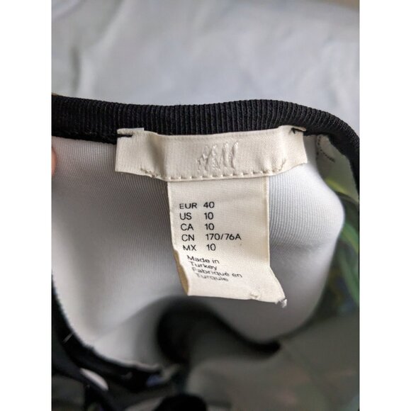 H&M Skirt Colorful Floral A Line Flared 3D Scuba Midi Skirt Womens Size 10 - Picture 5 of 11